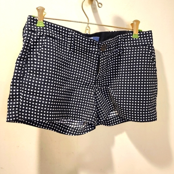 Old Navy black and white  polka Dot Cotton Blend  chino shorts size 0 - Picture 1 of 9